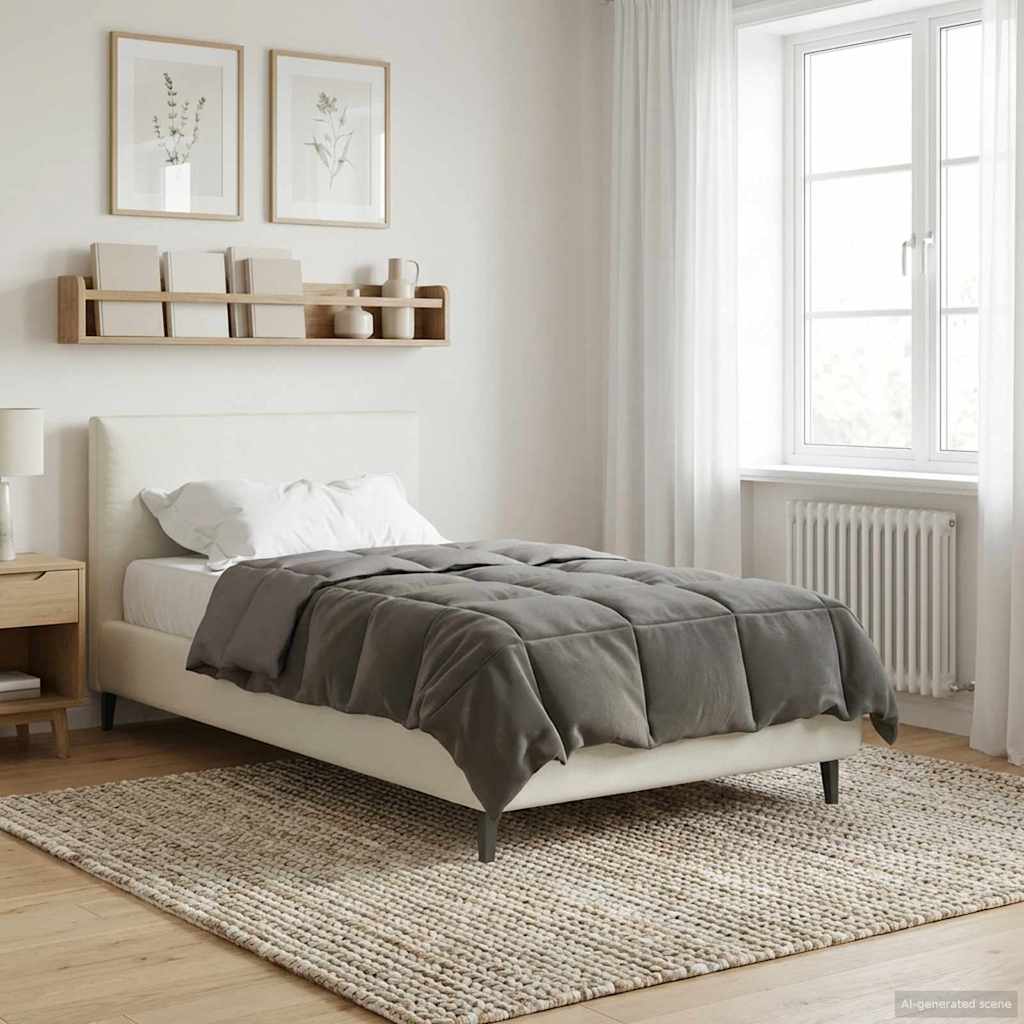 Edredom de verão simples cinzento-claro 135 x 200 cm microfibra