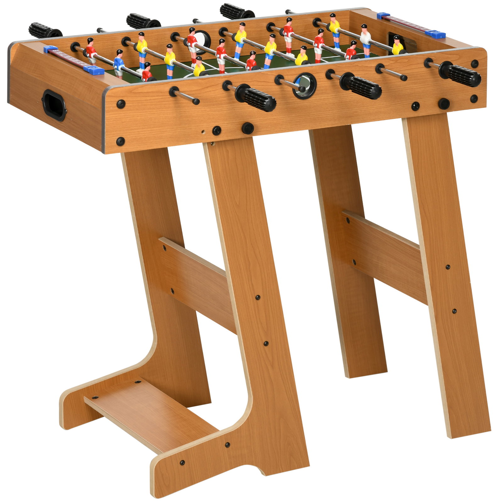 Mesa de Matraquilho para Crianças e Adultos Matraquilho 69x37x70cm com 2 Bolas 6 Hastes Metálicas 2 Placares de Pontos 18 Jogado