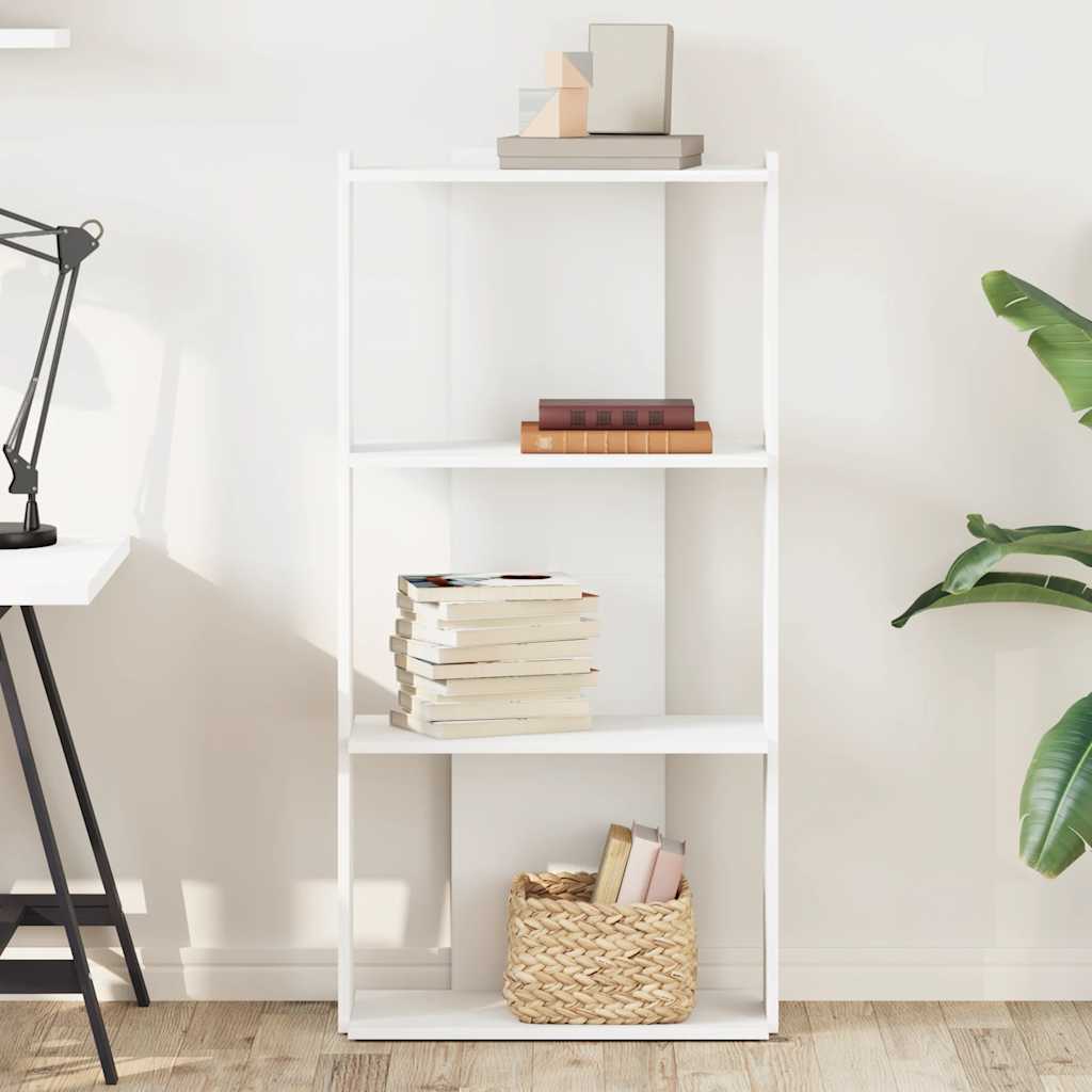 Estante 3-tier branco 60x30x120 cm madeira engenheirada