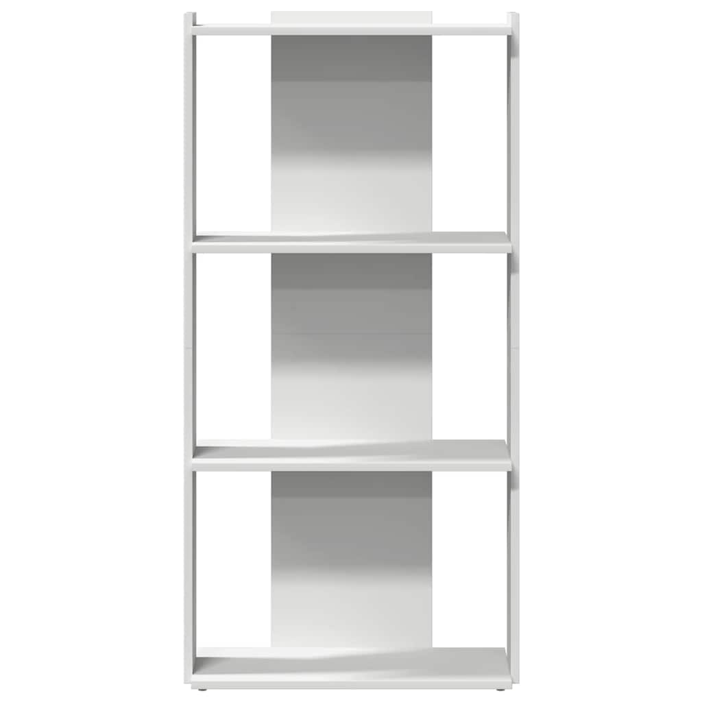 Estante 3-tier branco 60x30x120 cm madeira engenheirada