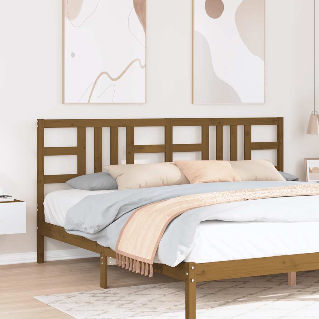 Cabeceira de cama 206x4x100 cm pinho maciço castanho mel