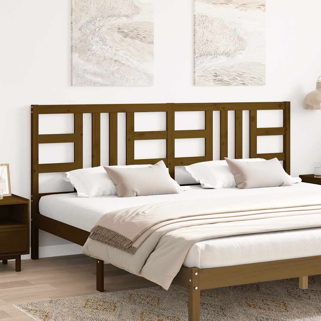 Cabeceira de cama 206x4x100 cm pinho maciço castanho mel