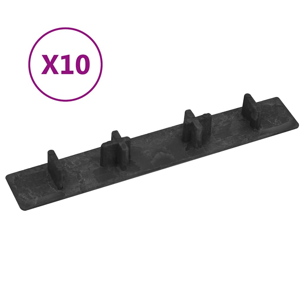 Tampas para extremidades de pavimento 10 pcs plástico preto