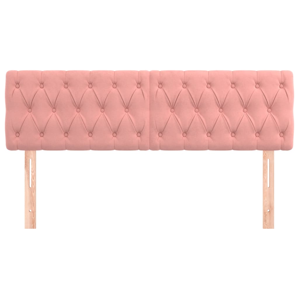 Cabeceiras rosa 144x7x78/88 cm veludo