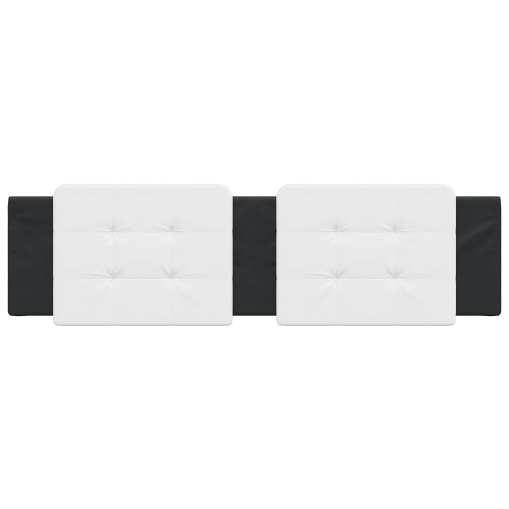 Almofadão de cabeceira zadar 183 cm couro artificial branco e preto