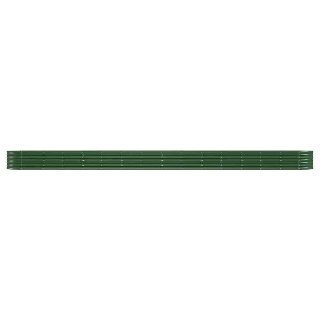 Canteiro elevado jardim 620x80x36 cm aço galvanizado verde