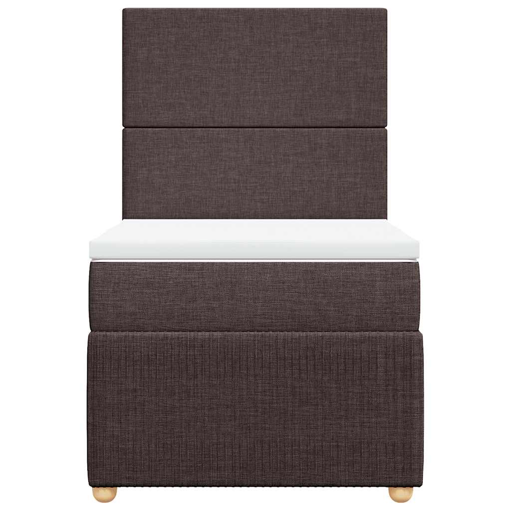 Cama com molas/colchão 90x190 cm tecido castanho-escuro