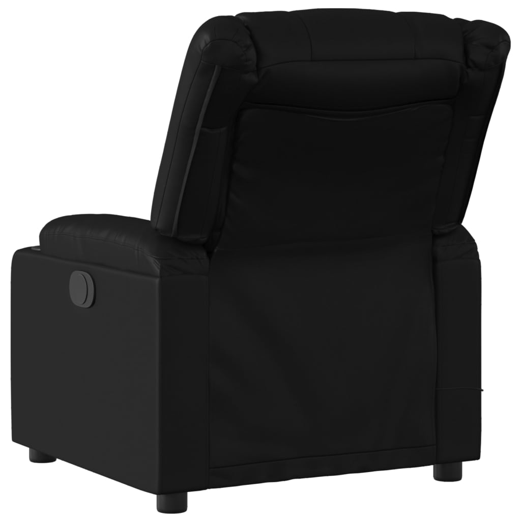 Poltrona de massagem reclinável em couro sintético preto