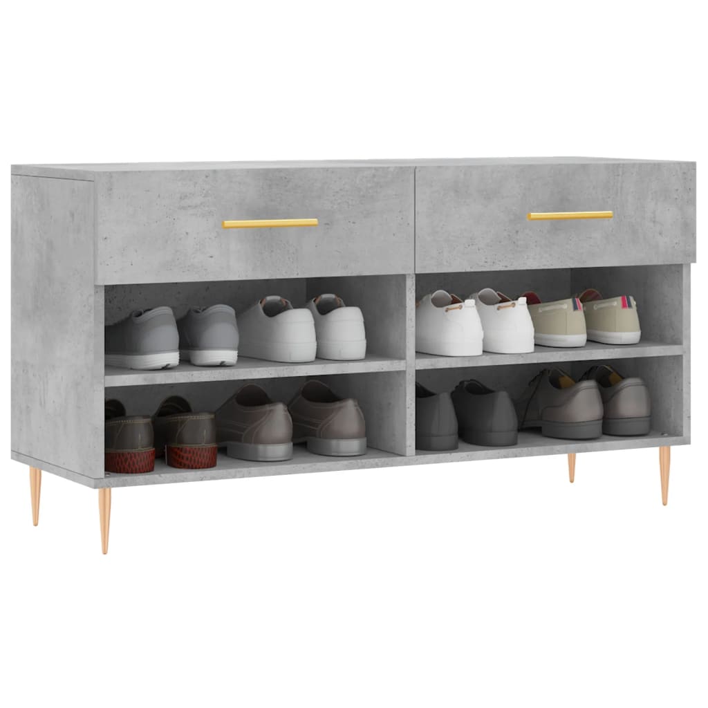 Banco sapateira 102x35x55 cm derivados madeira cinzento cimento