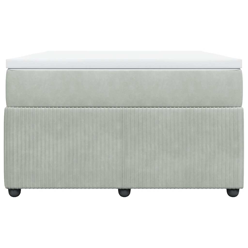 Cama boxspring c/ colchão 120x200 cm veludo cinzento-claro