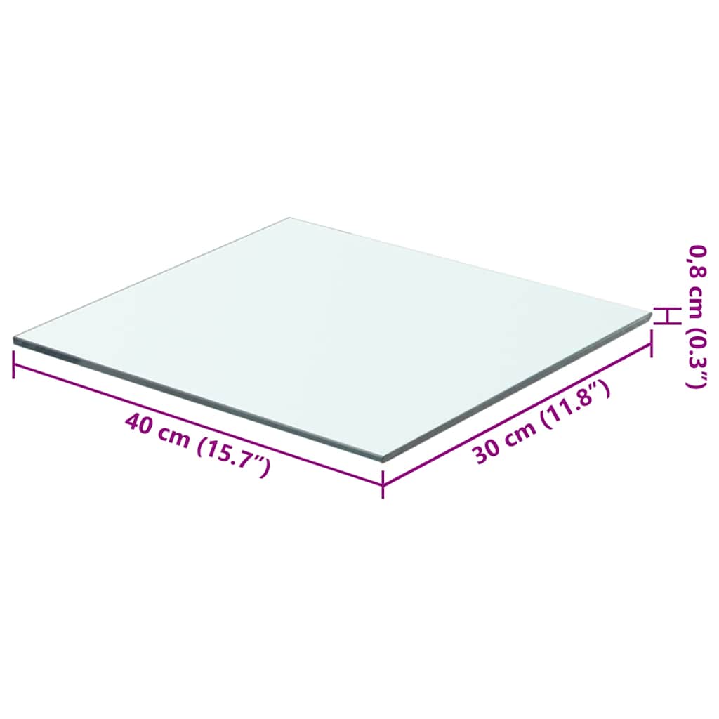 Prateleiras 2 pcs 40x30 cm vidro transparente