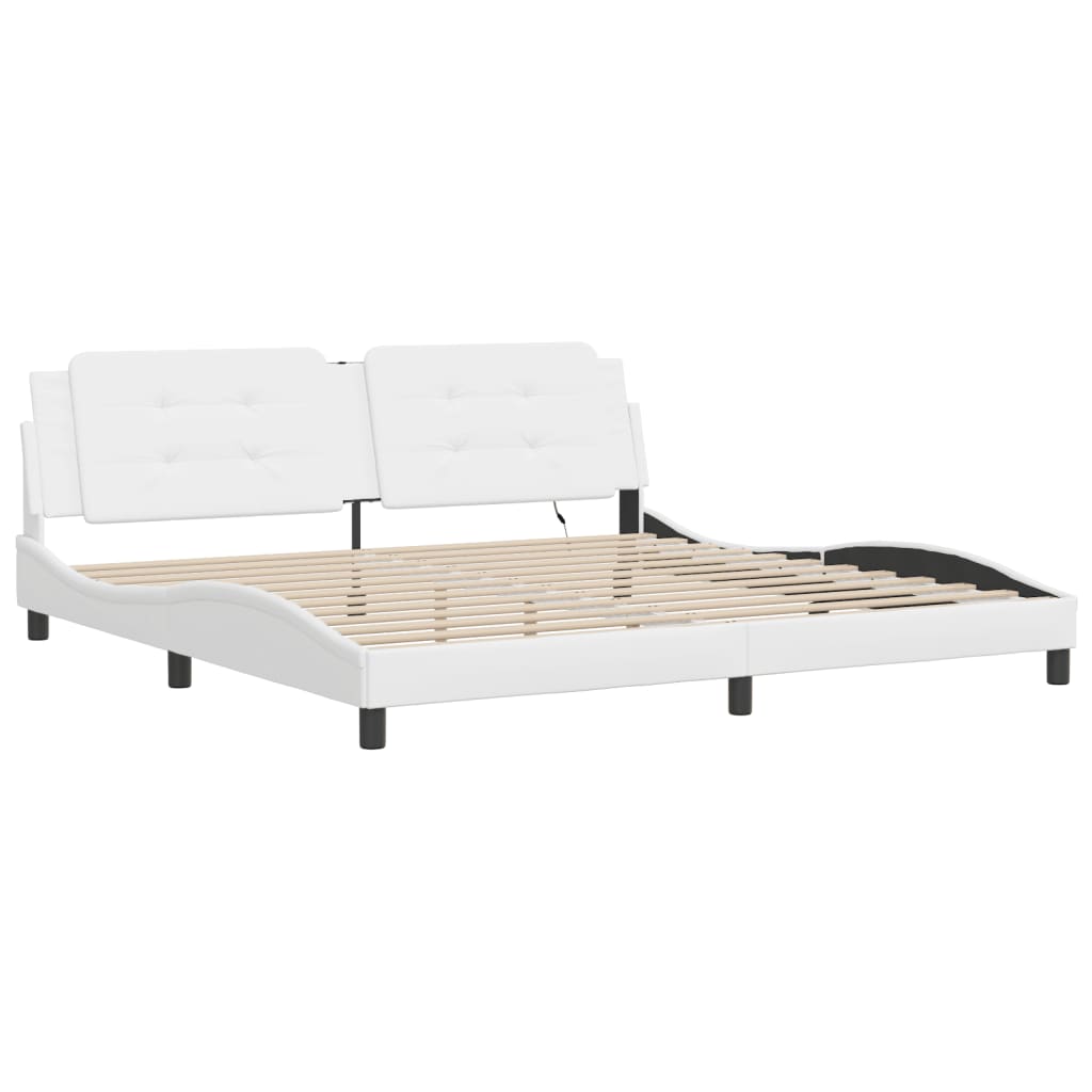 Estrutura de cama com LED sem colchão zadar 200x200 cm branco