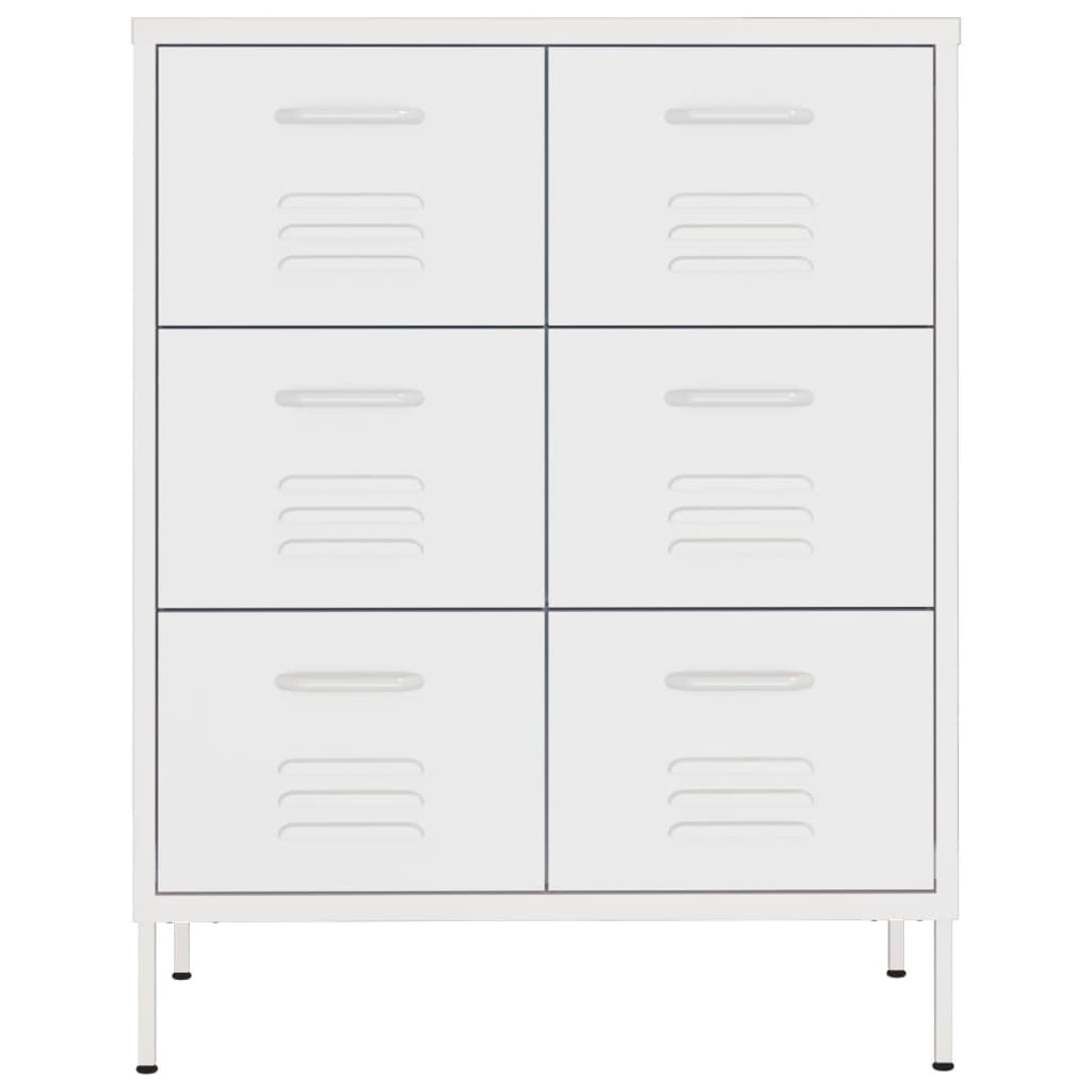 Armário com gavetas aço 80x35x101,5 cm branco