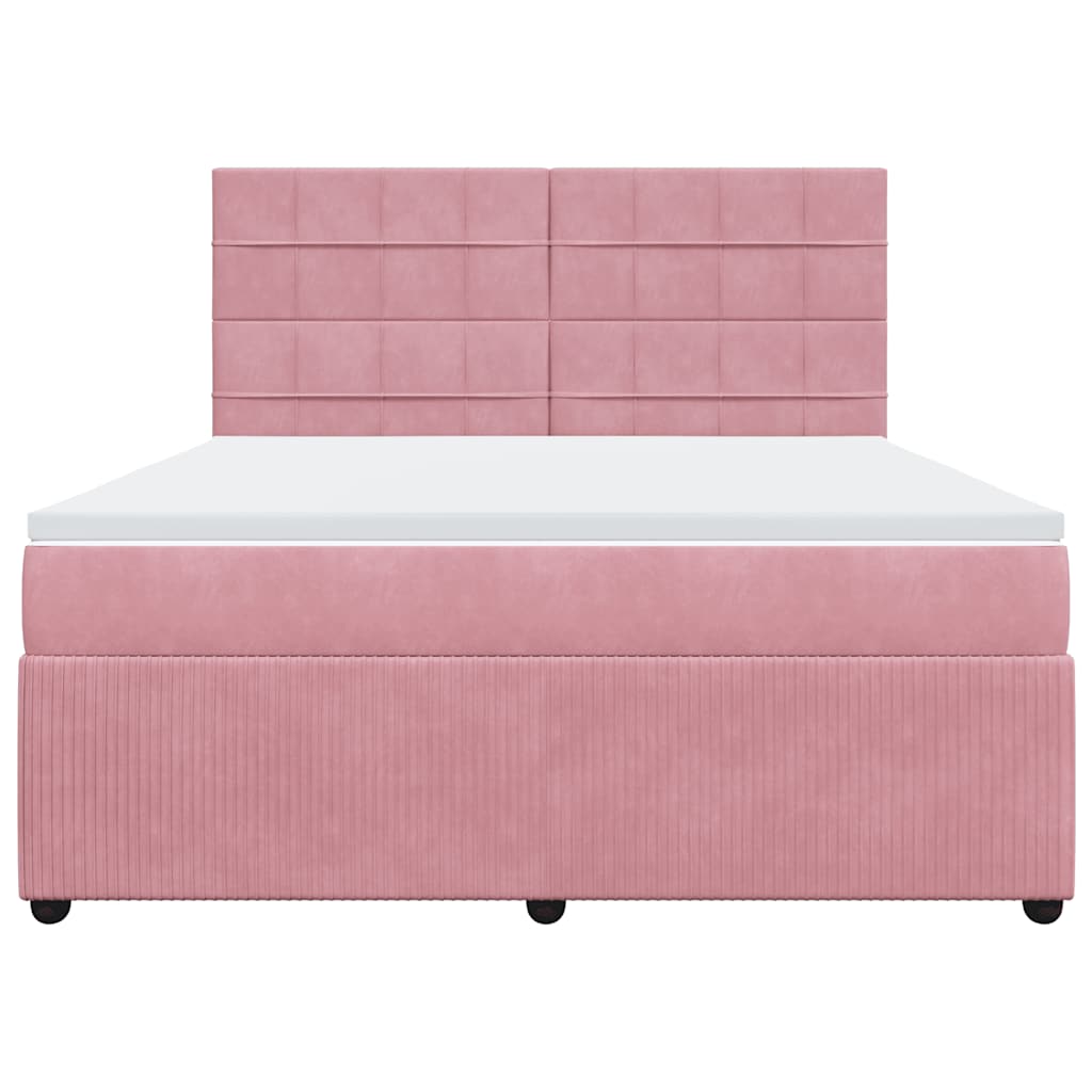 Cama com molas/colchão 180x200 cm veludo rosa