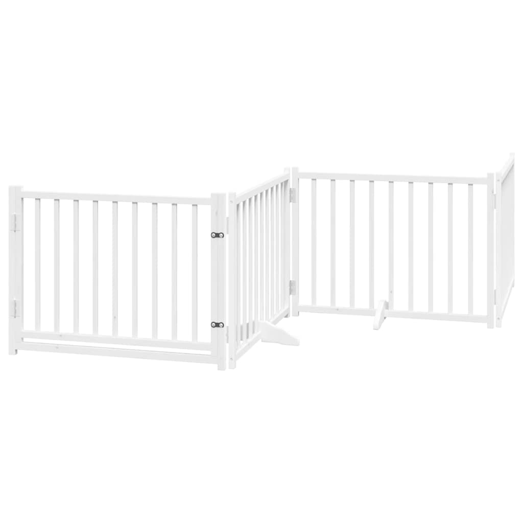 Portão p/ cães com porta dobrável 12 painéis 960cm álamo branco