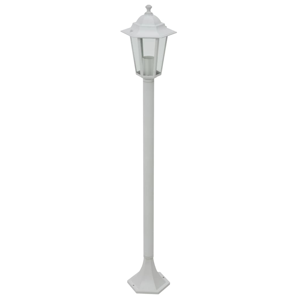 Candeeiros de pé para jardim 6 pcs e27 110 cm alumínio branco