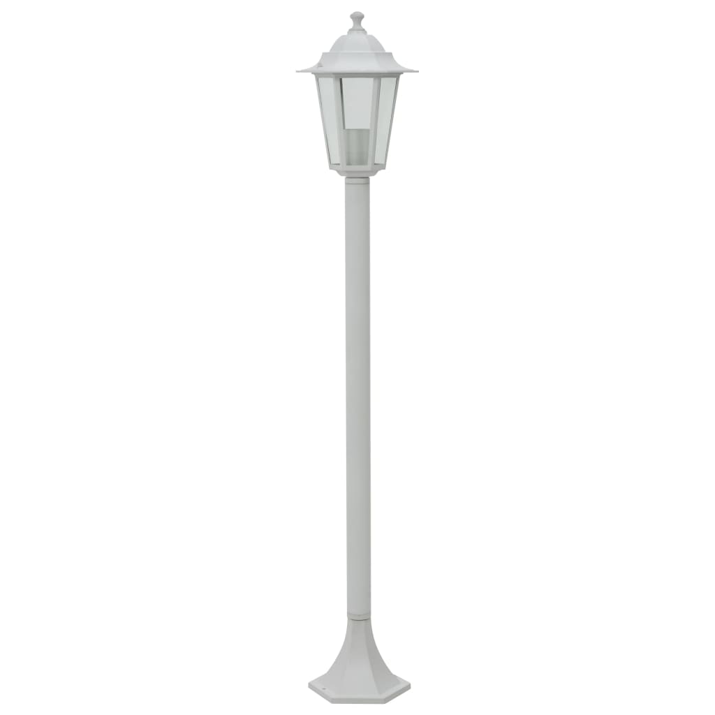 Candeeiros de pé para jardim 6 pcs e27 110 cm alumínio branco