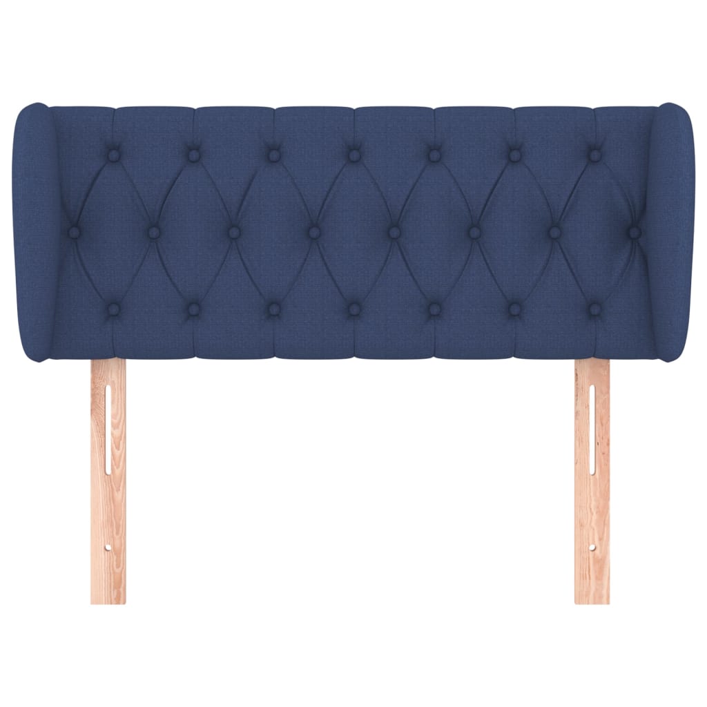 Cabeceira de cama c/ abas tecido 103x23x78/88 cm azul