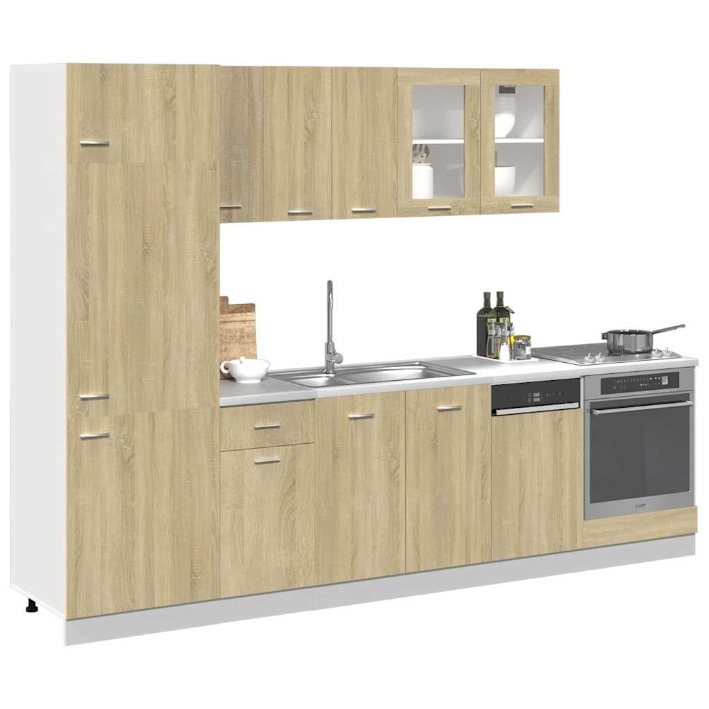 Conjunto móveis de cozinha “lyon” 8 pcs carvalho sonoma