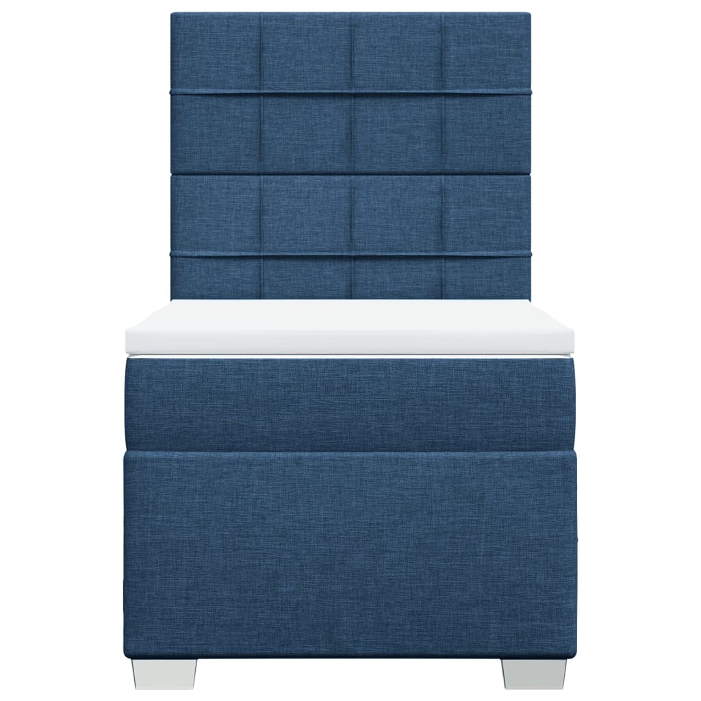 Cama com molas/colchão 100x200 cm tecido azul