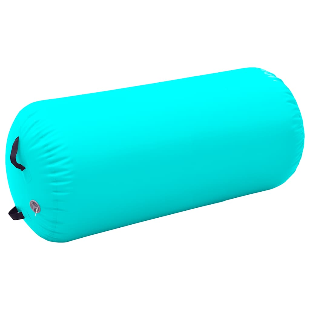 Rolo de ginástica/yoga insuflável com bomba 120x75 cm PVC verde