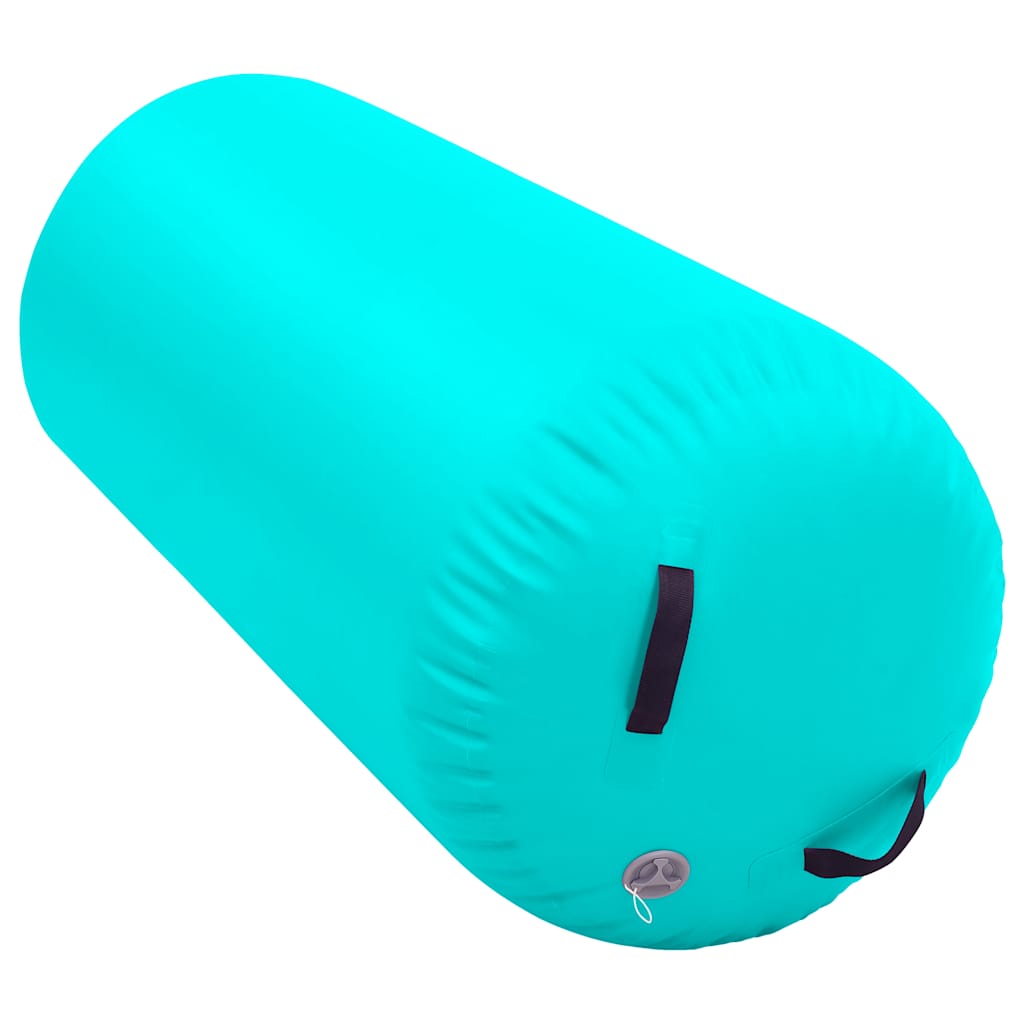 Rolo de ginástica/yoga insuflável com bomba 120x75 cm PVC verde