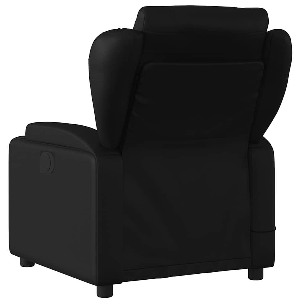 Poltrona de massagem reclinável em couro sintético preto