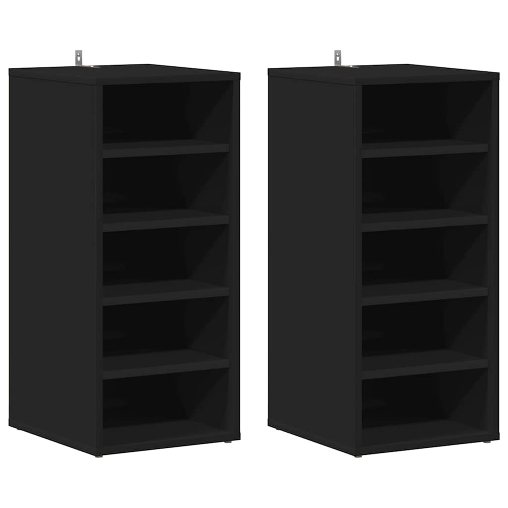 Sapateiras 2 pcs 31,5x35x70 cm derivados de madeira preto