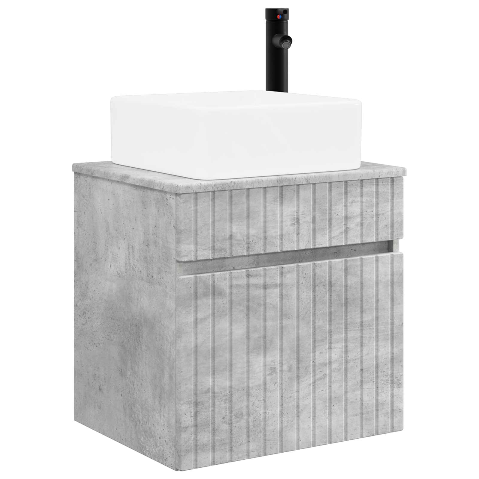 Vanidade de pia de parede cinzento cimento 49 x 41 x 63 cm