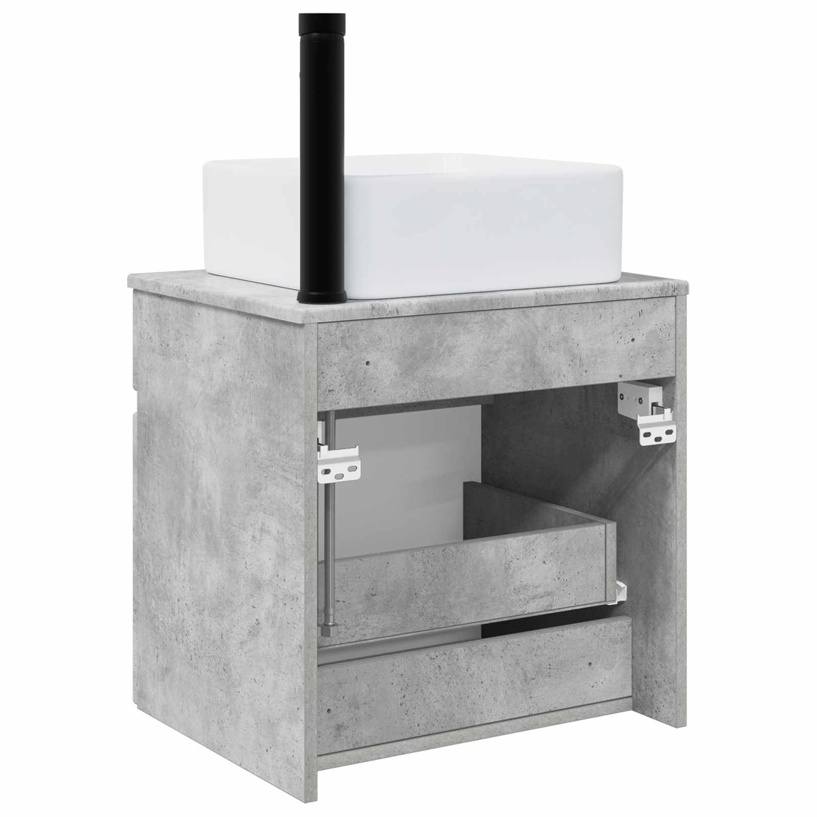 Vanidade de pia de parede cinzento cimento 49 x 41 x 63 cm
