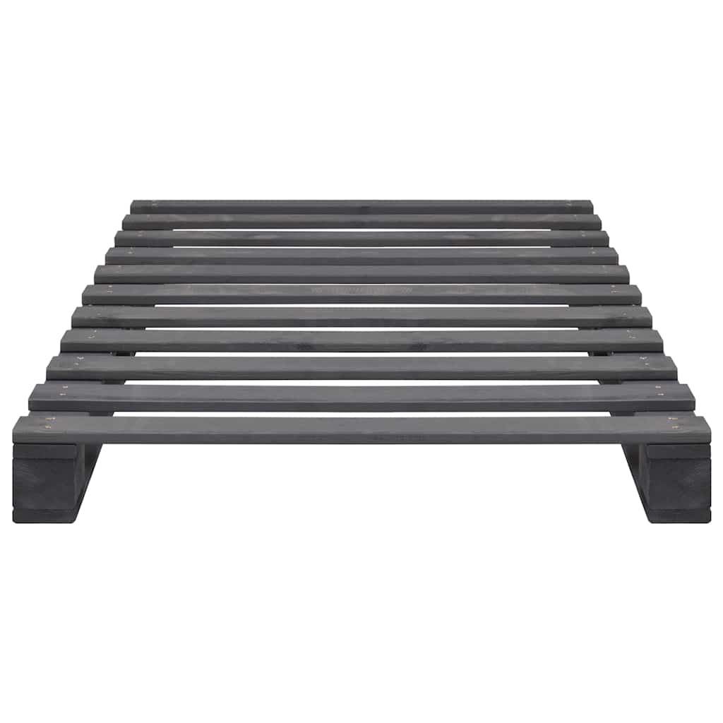 Estrutura de cama em paletes pinho maciço 100x200 cm cinzento