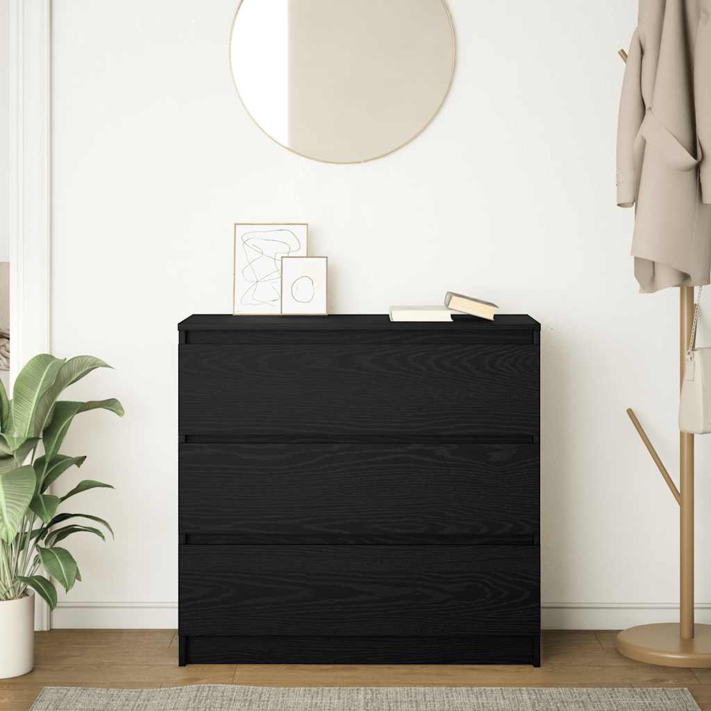 Aparador 80x35x76 cm derivados de madeira carvalho preto