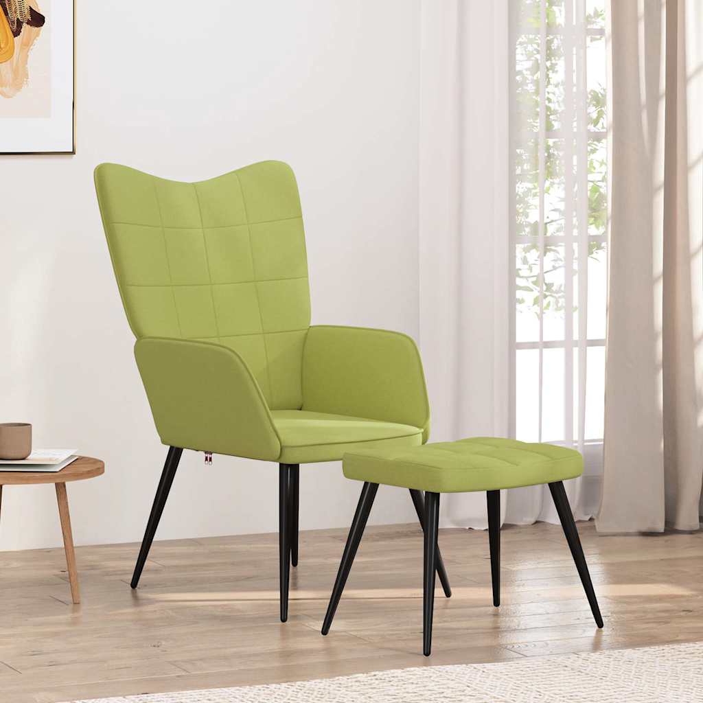 Cadeira de descanso com banco tecido verde