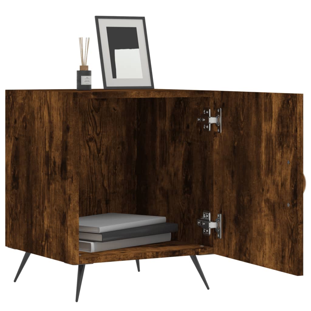 Mesa cabeceira 2pcs 40x40x50cm derivado madeira carvalho fumado