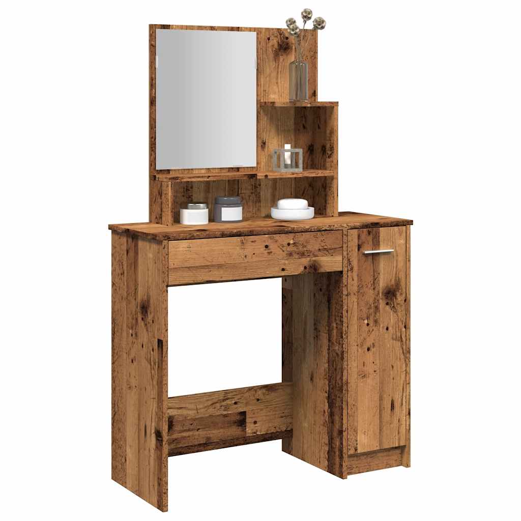 Toucador com espelho 86,5x35x136 cm madeira velha