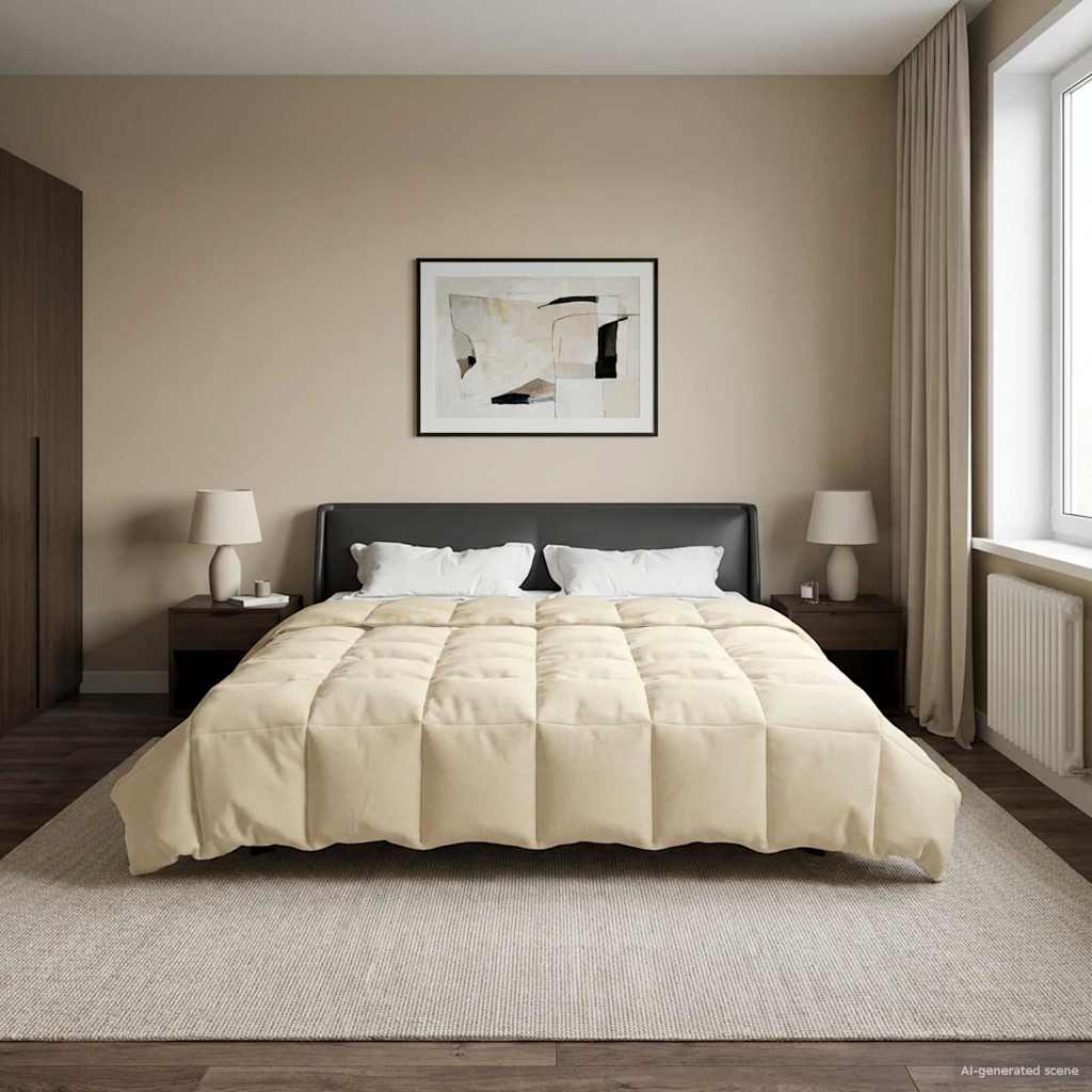 Duvet de ano inteiro colchonete creme 220 x 240 cm microfibra