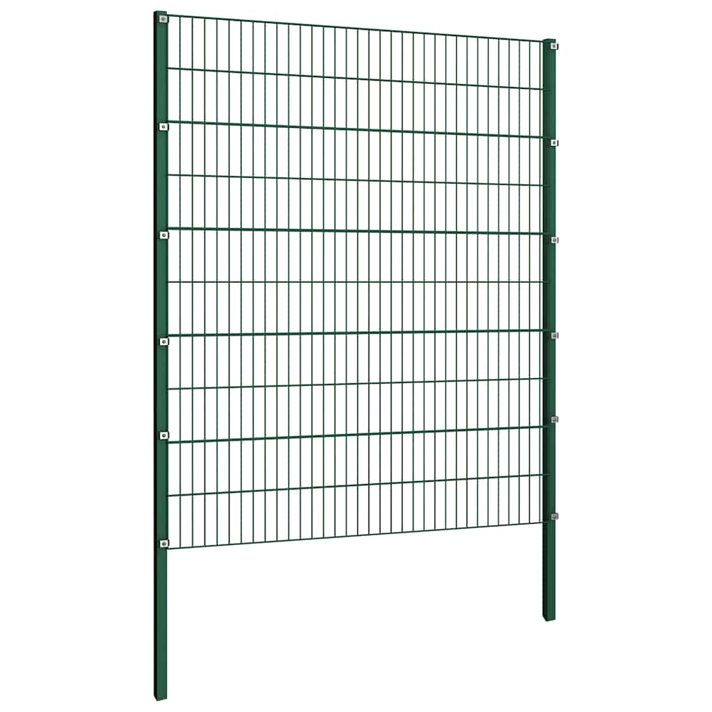 Painel de vedação com postes de ferro 522x200 cm verde