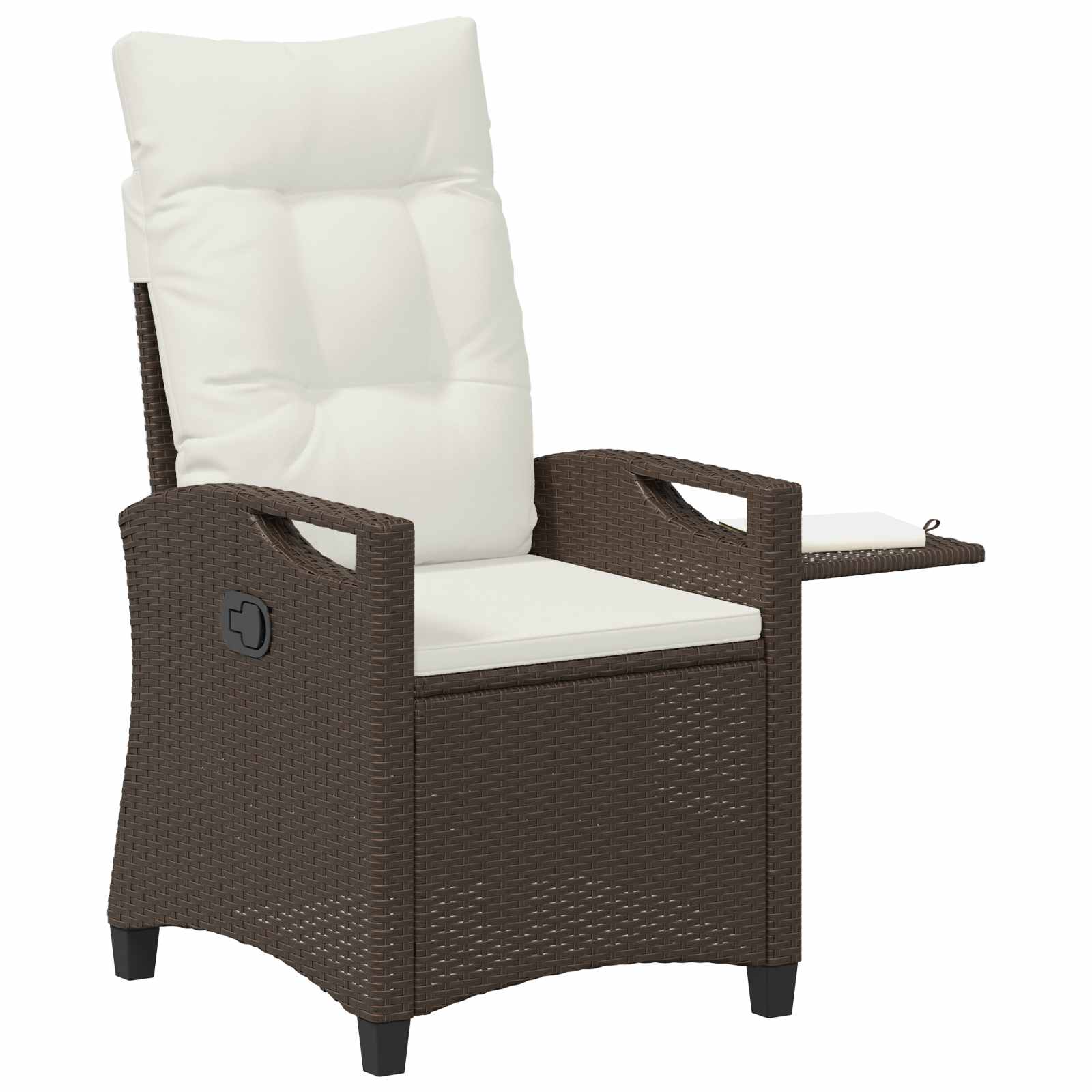 Cadeira de jardim reclinável marrom e creme 56 x 60 x 112 cm