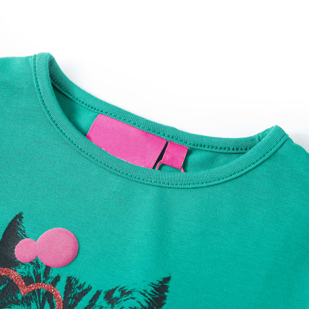 T-shirt de manga comprida para criança verde-brilhante 104