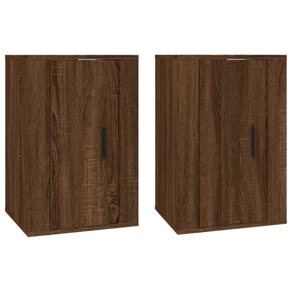Móveis de TV de parede 2 pcs 40x34,5x60 cm carvalho castanho