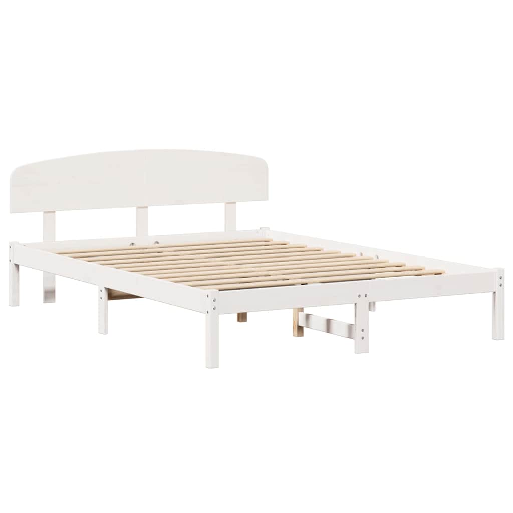 Estrutura da cama com cabeceira branco 150 x 200 cm