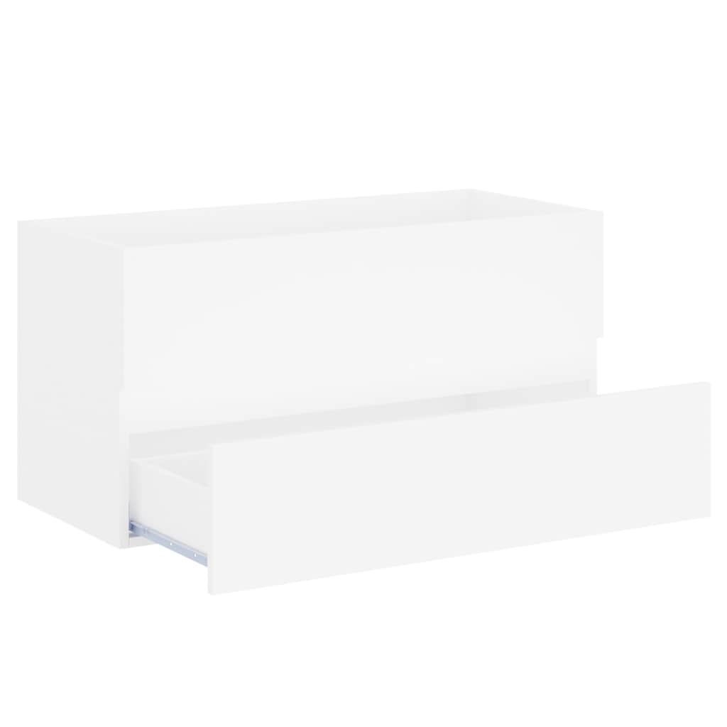 Armário de lavatório 90x38,5x45 cm derivados de madeira branco