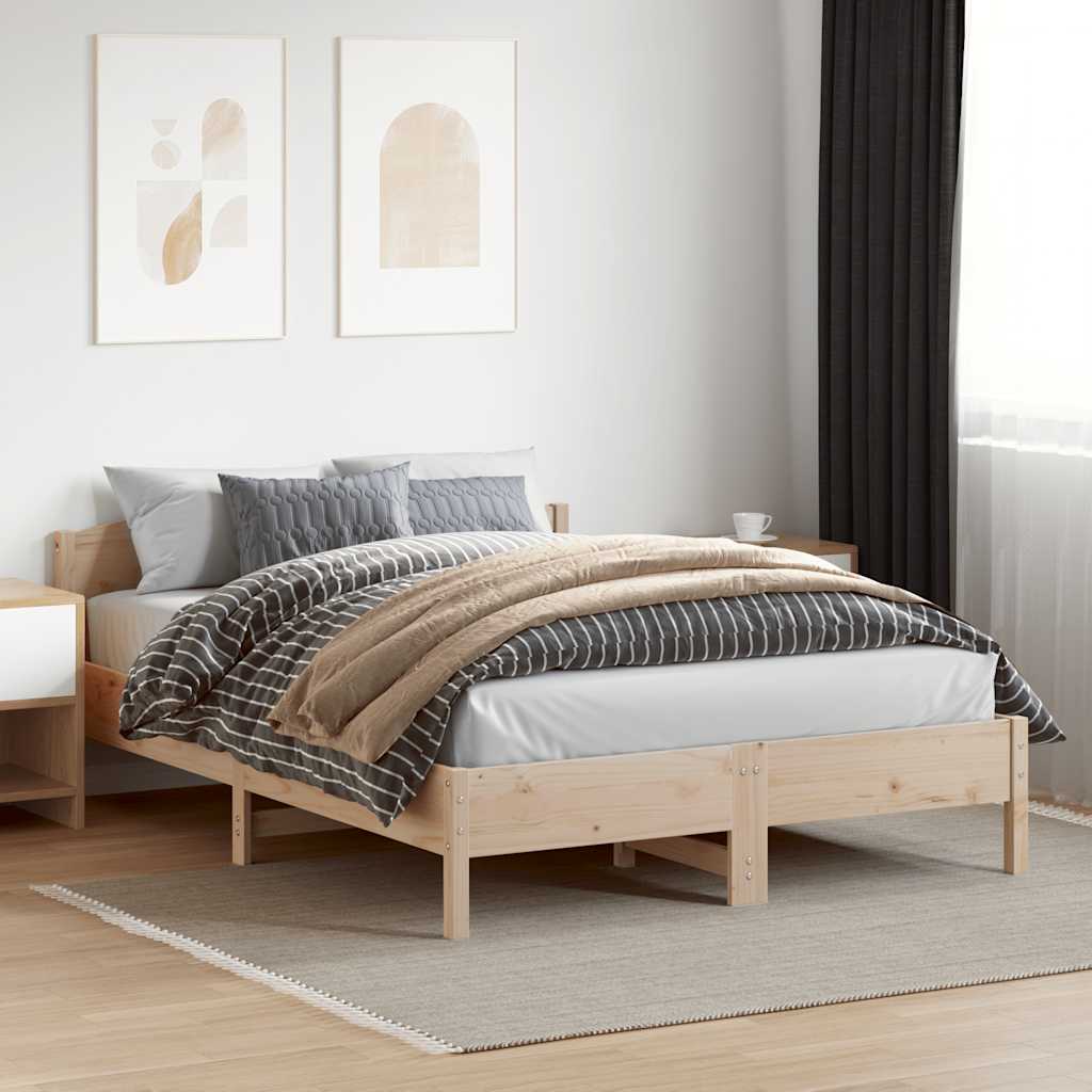 Cama sem colchão 120x200 cm madeira de pinho maciça