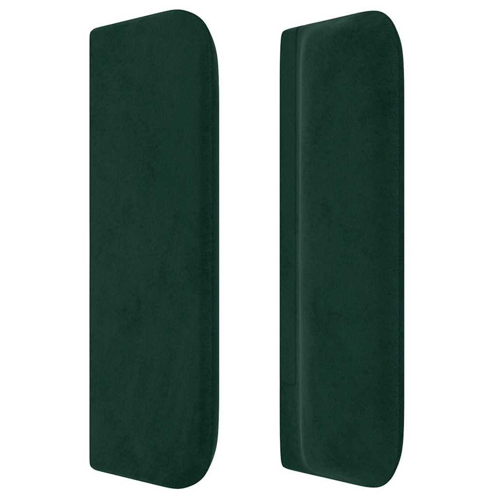 Cabeceira de cama c/ abas veludo 83x16x78/88 cm verde-escuro