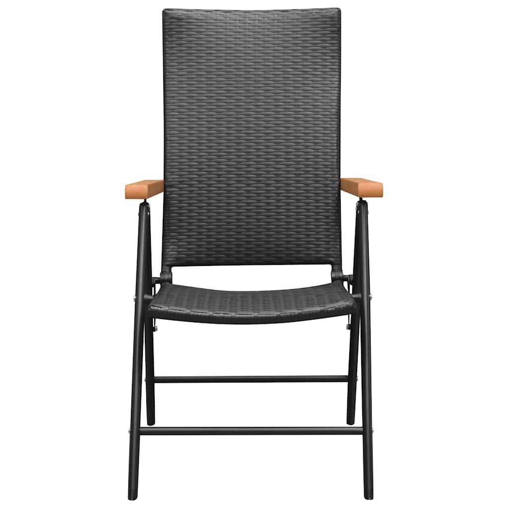 Cadeiras de jardim 4 pcs vime PE preto