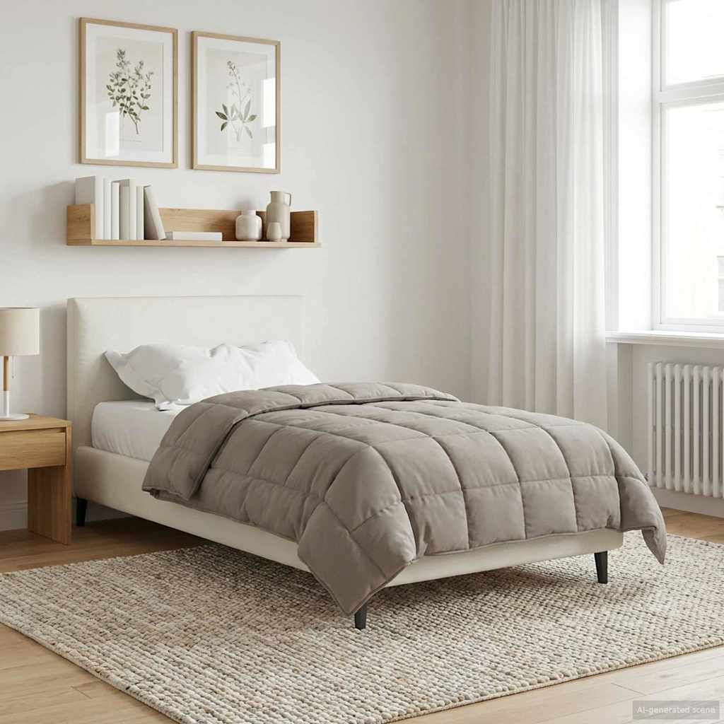 Edredom de inverno colchonete cinzento-acastanhado 135 x 220 cm