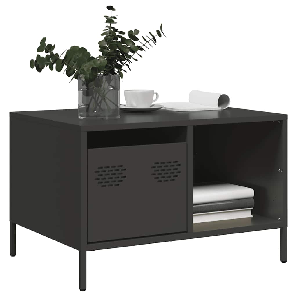 Mesa de centro 68,5x50x43,5 cm aço laminado a frio preto