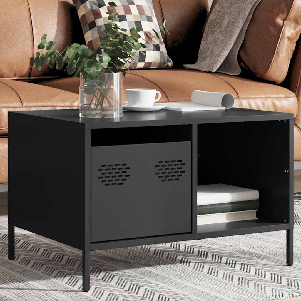 Mesa de centro 68,5x50x43,5 cm aço laminado a frio preto