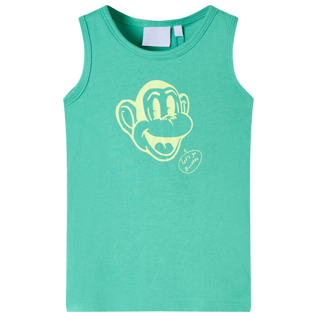T-shirt de manga cava para criança verde 92