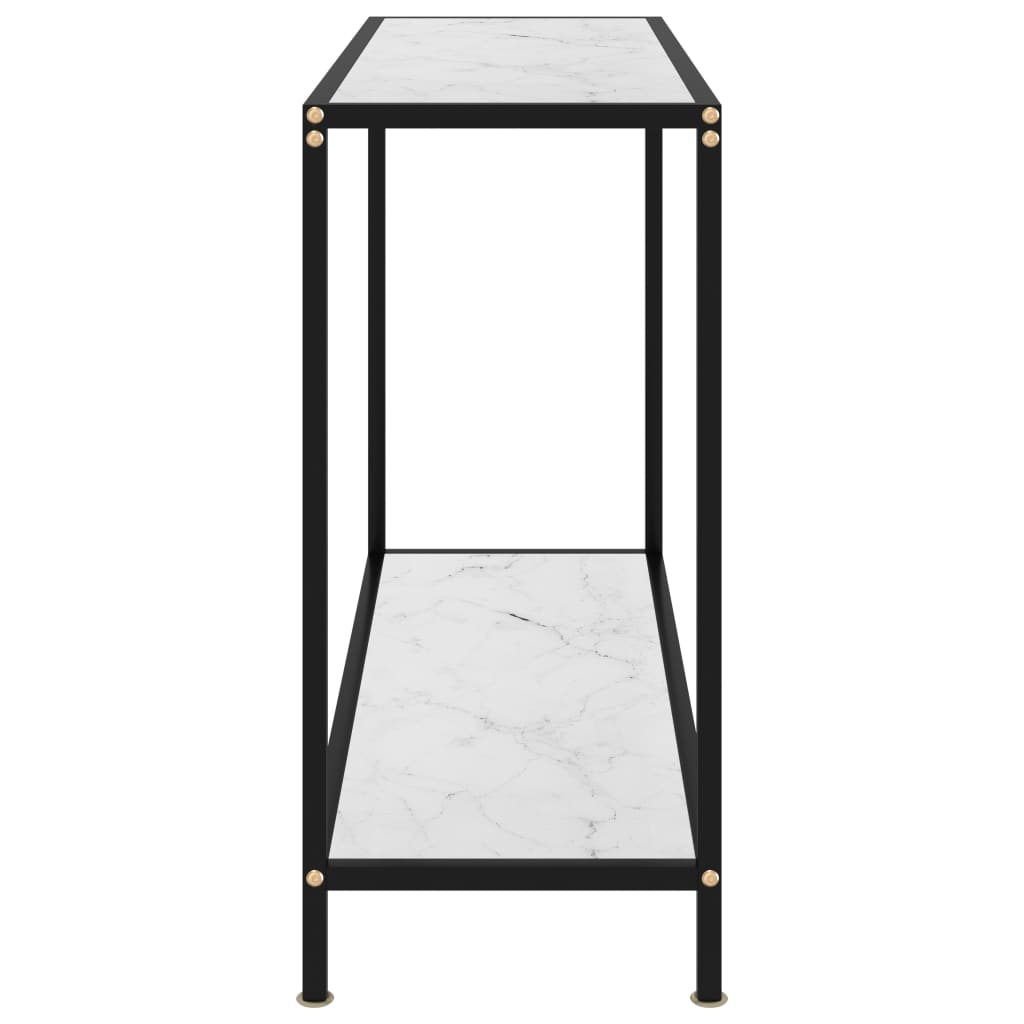 Mesa consola 100x35x75 cm vidro temperado branco